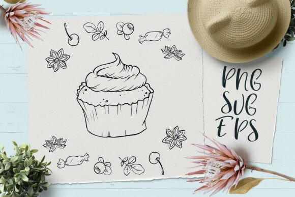 Download Cupcake Hand-drawn Vector Graphics SVG - Vector Collection