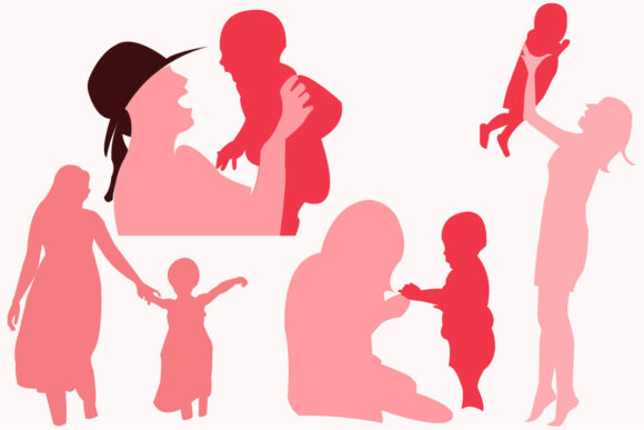 Download Mother and Child Vector Silhouette - Vector Collection