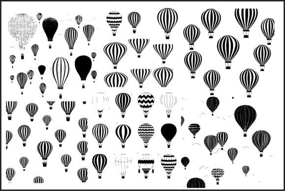 Download Hot Air Balloon Vector Silhouette - Vector Collection