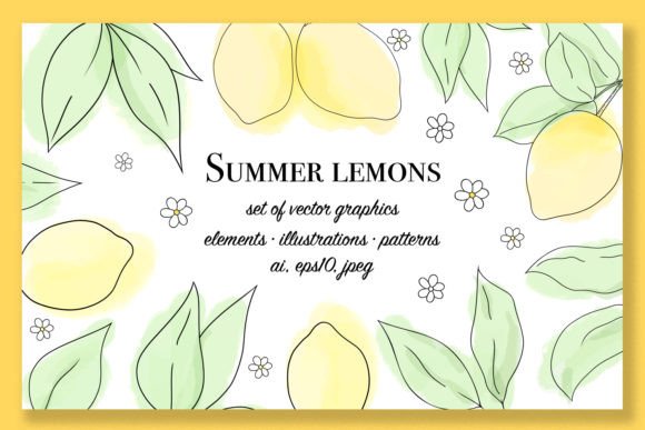 Download Summer Lemons Set of Vector Graphics - Vector Collection