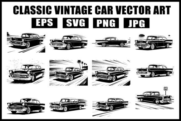 Download Retro Classic Car Vector Bundle - Vector Collection