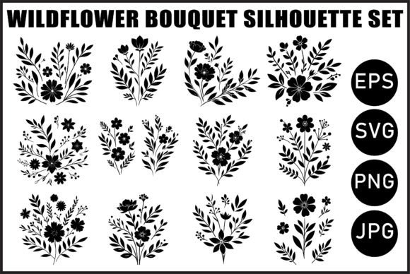 Download Black Wildflower Bouquet Vector Bundle - Premium Resources