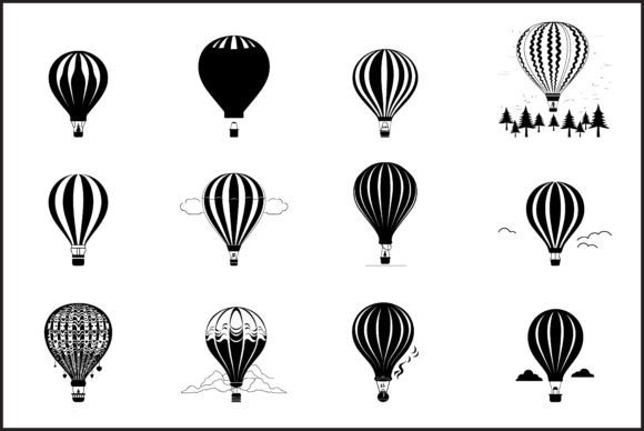 Download Hot Air Balloon Vector Silhouette - Vector Collection