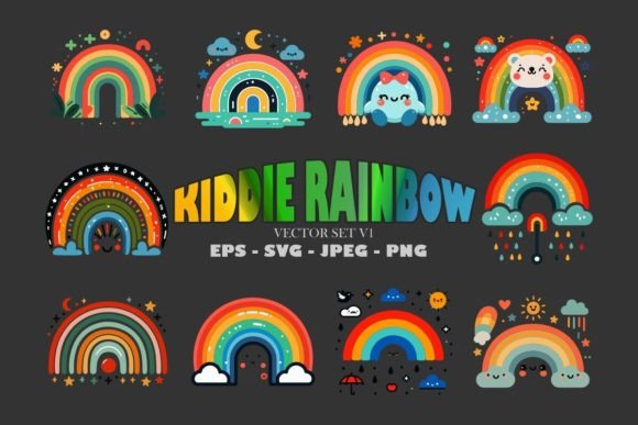 Download Kiddie Rainbow Vector Graphics EPS SVG - Vector Collection