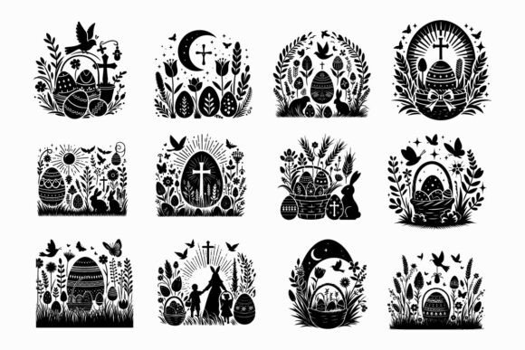Download Easter Silhouette Vector Bundle Bunny SV - Vector Collection