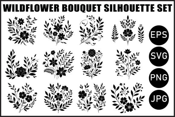 Download Vintage Wildflower Bouquet Vector Set - Vector Collection