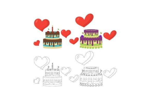 Download Birthday Cake Love Bundle Vector Art - Vector Collection