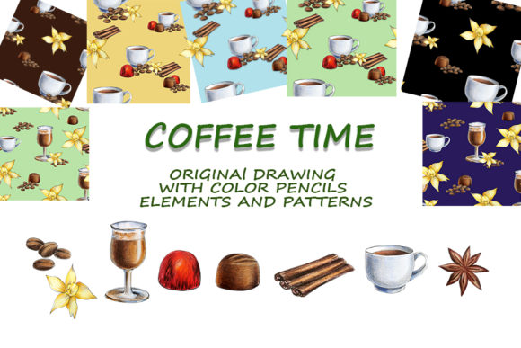 Download Coffee Time 2 Drawing Watercolor Pencils - Drawing watercolor Collection