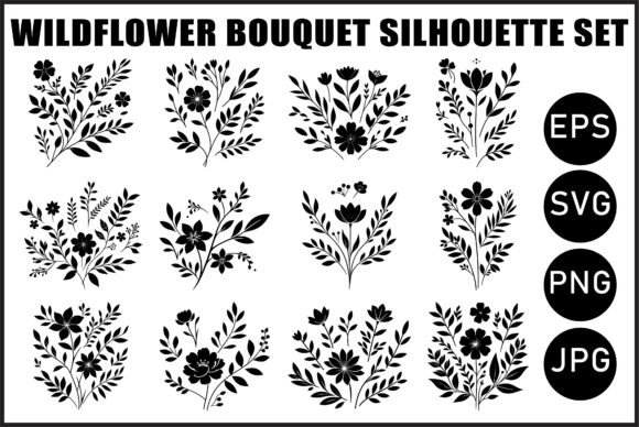 Download Vintage Wildflower Bouquet Vector Set - Vector Collection