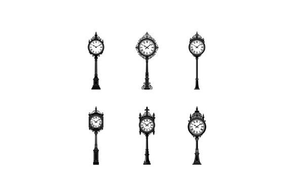 Download Vintage Street Clock Vector Collection - Vector Collection