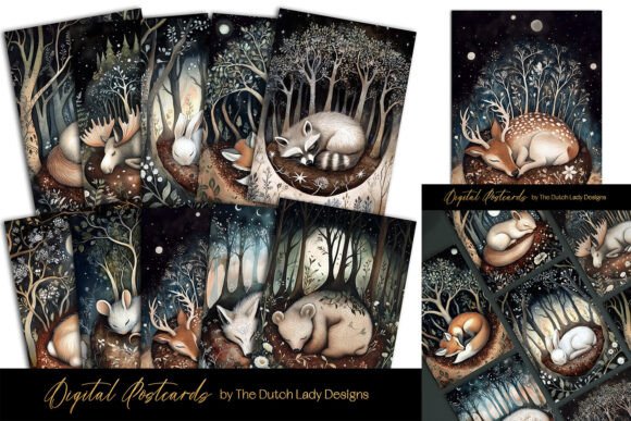 Download Sleepy Woodlands Postcard Designs - Woodlands Collection