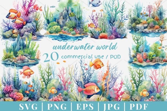 Download 20 Underwater Vector Graphics, SVG, 963 - Vector Collection