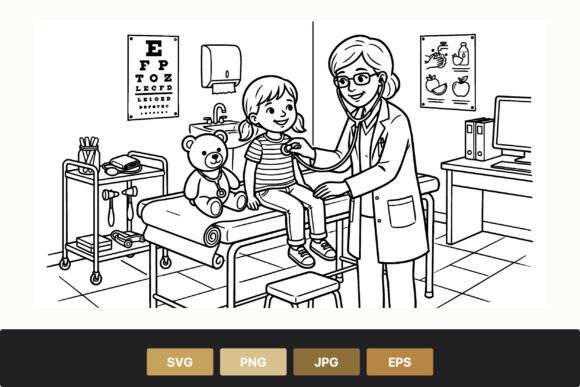 Download Doctor Examining Child Vector Art - Vector Collection