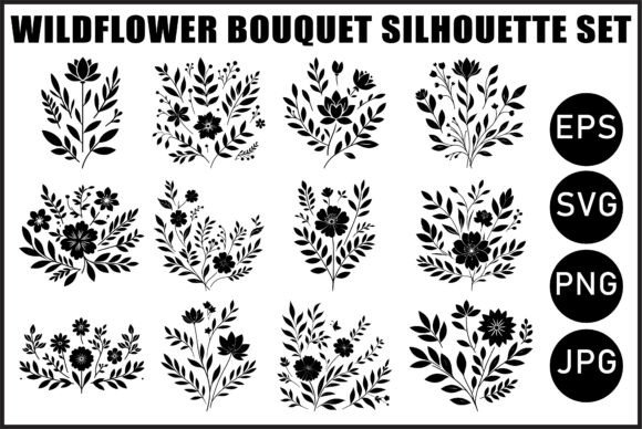 Download Vintage Wildflower Bouquet Vector Set - Vector Collection