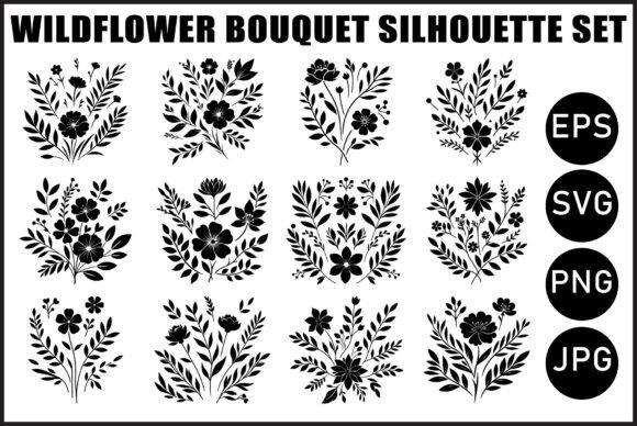 Download Vintage Wildflower Bouquet Vector Set - Vector Collection