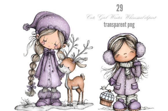 Download Cute Girl Winter Whimsical Clipart - Winter Collection