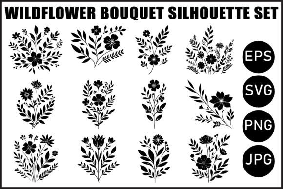 Download Black Wildflower Bouquet Vector Bundle - Vector Collection