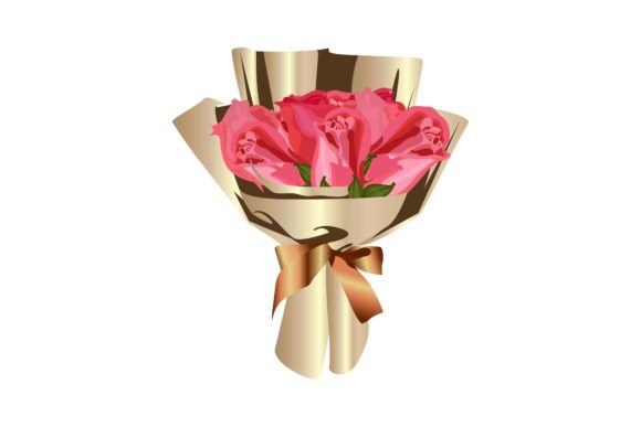 Download Pink Rose Bouquet for Valentine Vector - Vector Collection